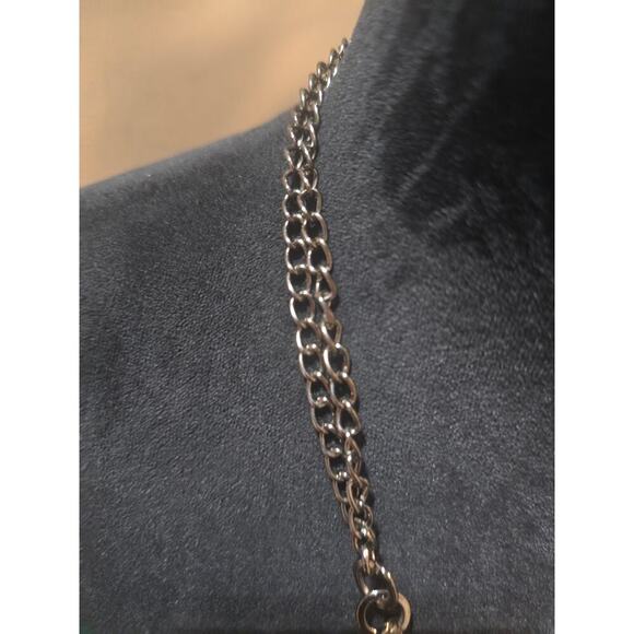 Women's Statement Necklace With Large Blue Gemstones Lobster Claw Clasp - Picture 5 of 6